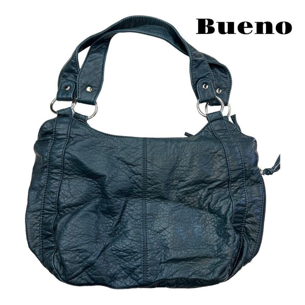 Bueno Women's olive Faux Leather Double Handle Strap Purse Hobo Shoulder Handbag
